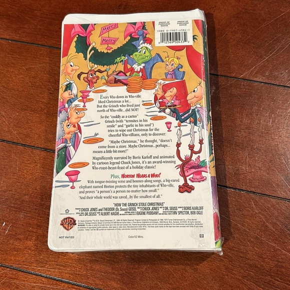 FACTORY SEALED Dr Seuss How The Grinch Stole Christmas VHS Horton Clamshell - Picture 2 of 7